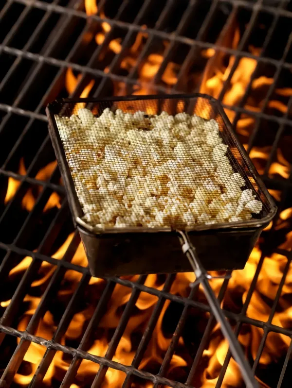 popcorn auf einem grill zubereiten