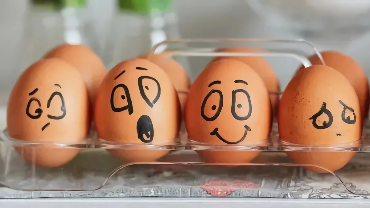 eier richtig lagern temperatur wie bewahrt man eier richtig auf eier in plastikschachtel gezeichnet lustige gesichter