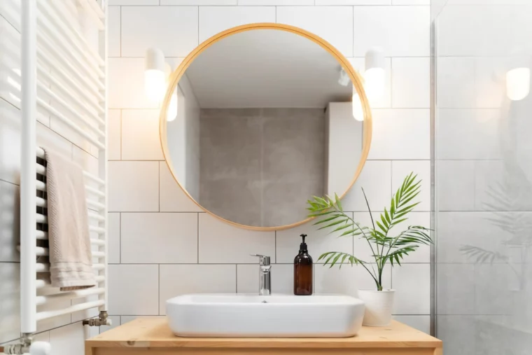 kleines gaeste wc gestalten taoilette einrichten spiegel badspiegel