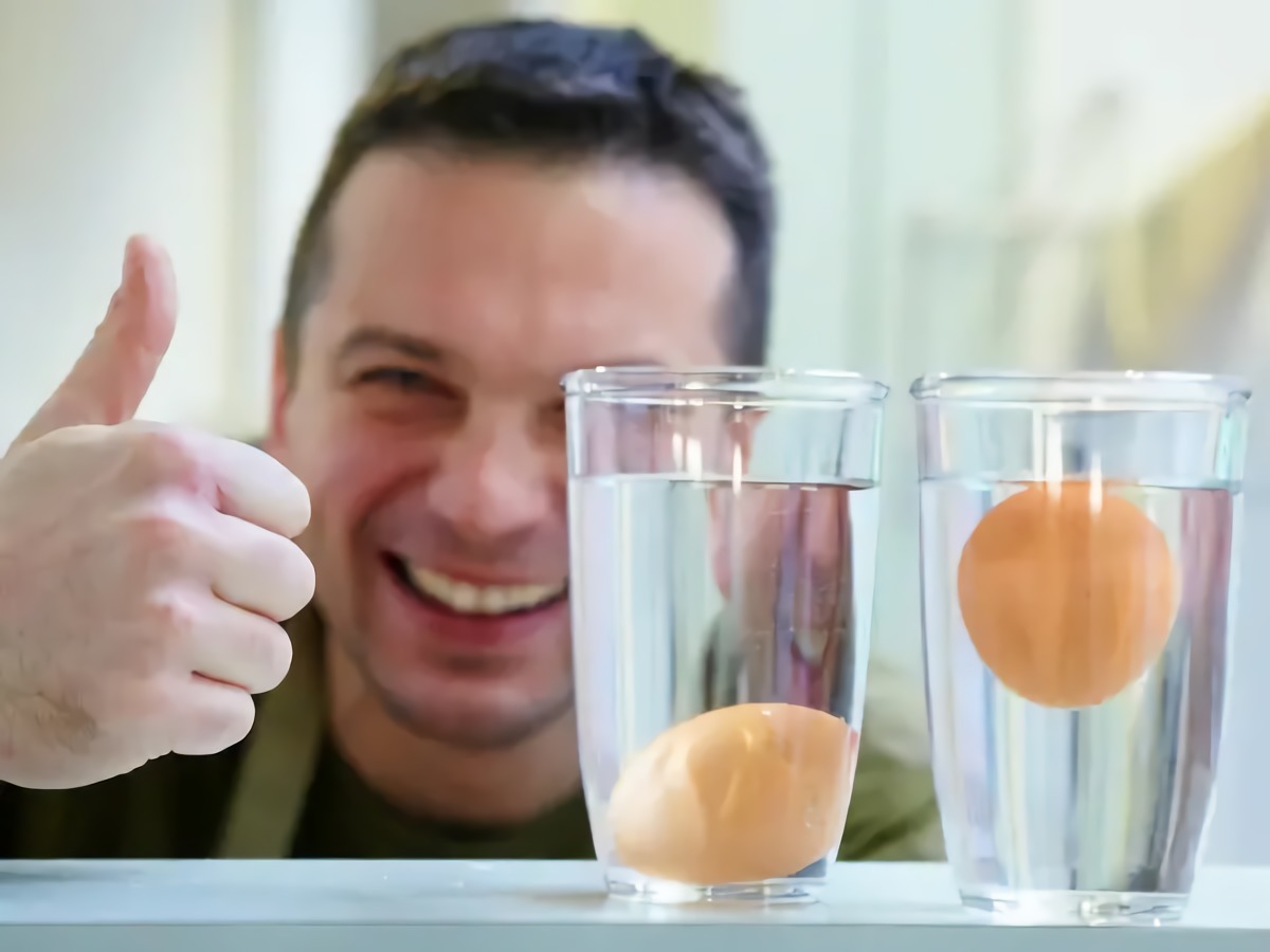 wier im kuehlschrank lagern aufgeschlagene eier lagern eier testen zwei glaeser wasser ein ei am boden und ein ei verdorbt