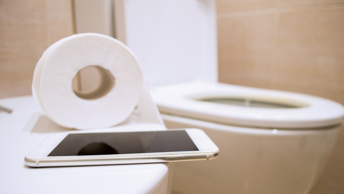 telefon neben dem toilettenpapier neben der toilette