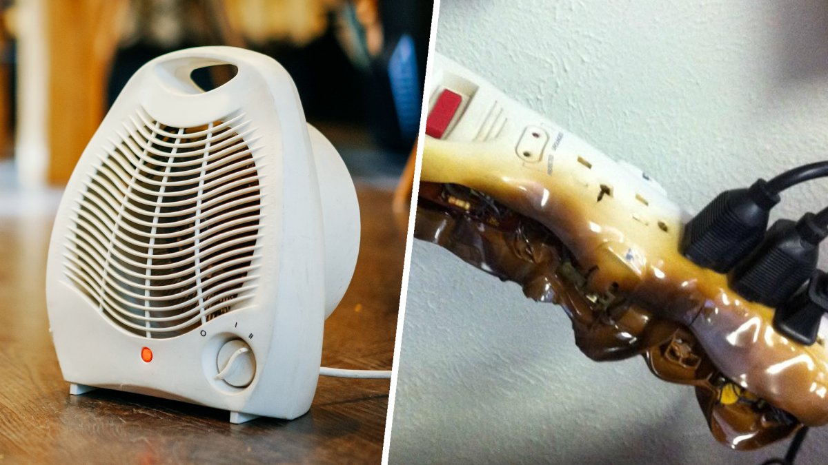 space heater and a burnt up strip plug