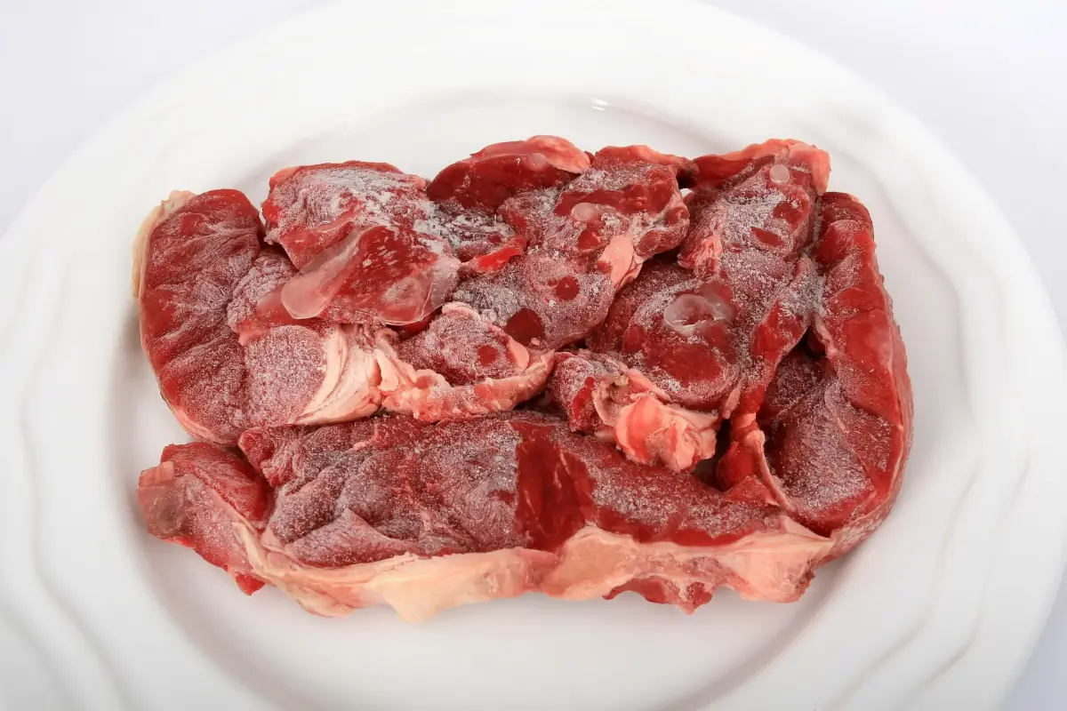 fleisch aufschnitt einfrieren kann man fleisch in der verpackung einfrieren rindfleisch aufgeschnitten im teller tiefgefroren