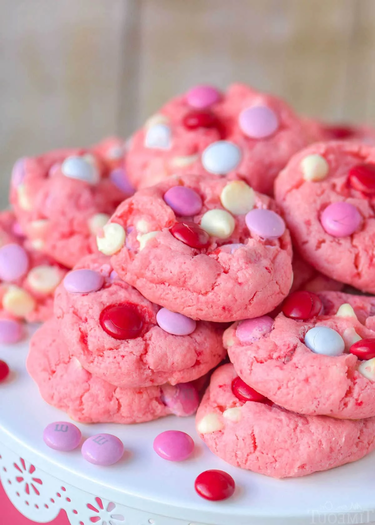 kekse mit vanillepaste und erdbeeren rosa coockies mit m und ms
