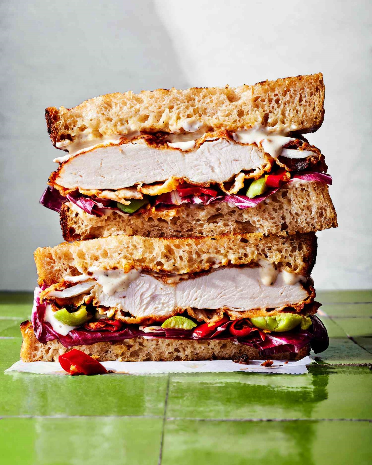 sandwich schnell zubereiten mit hühnerfleisch und gemüse