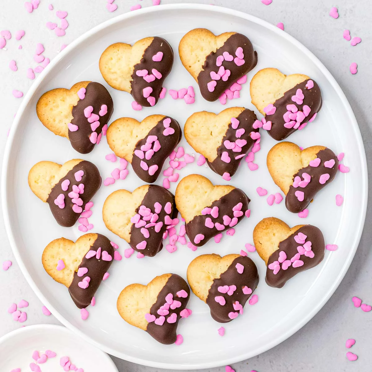 valentinstag herz kekse mit schokolade