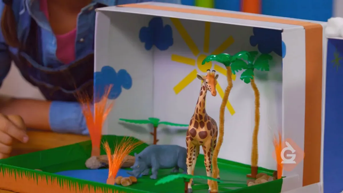 zoo selber machen aus schuhkarton kleine giraffe figur