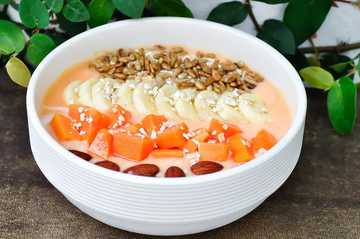 buchweizen frühstück mit papaya gesunde art tag zu beginnen
