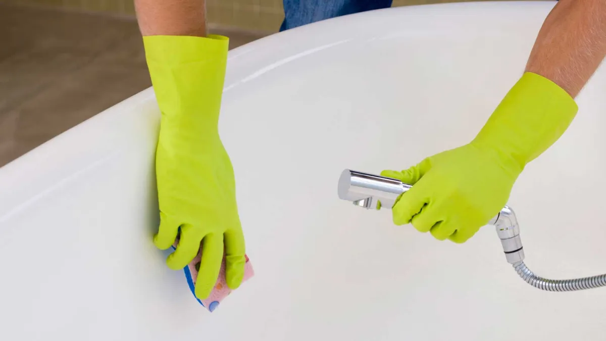 gelbverfärbungen badewanne reinigen kalkablagerungen entfernen