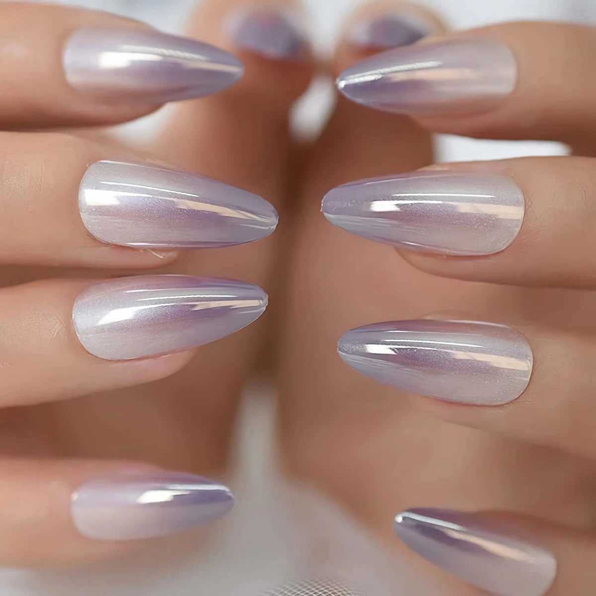 gelnack ombre nails metallic