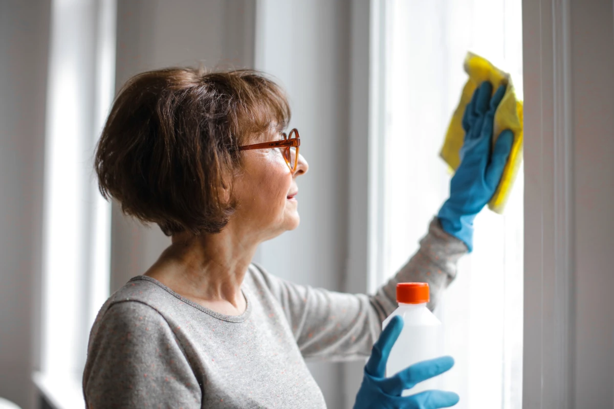 hausfrau putz fenster mit hausmitteln