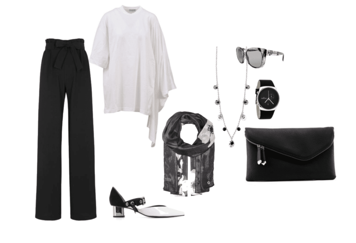 zeitloses schwarz weißes outfit als vorschlag für mode für frauen ab 60