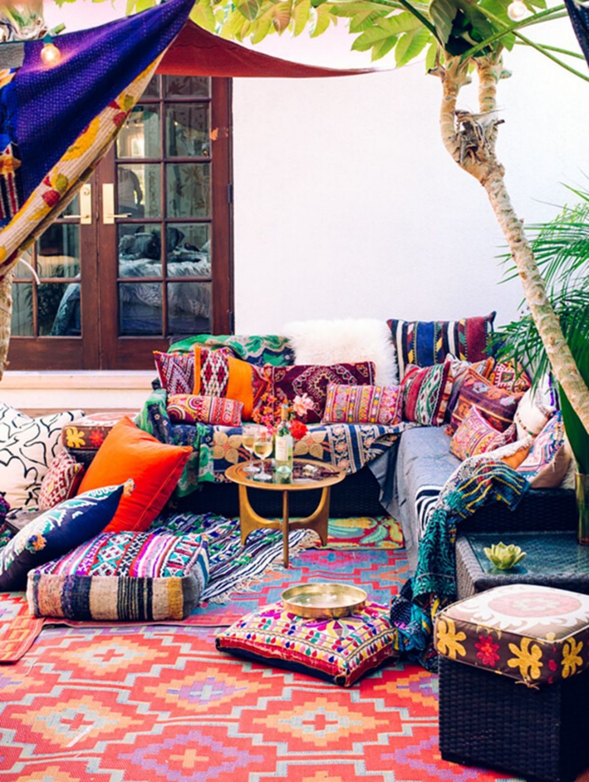 boho teppiche in boho style fuer den garten