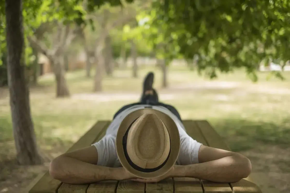 kann mittagsschlaf den nachtschlaf ersetzen mann im park siesta