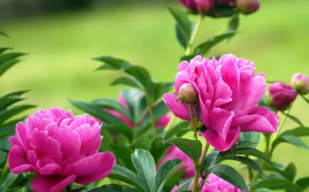 pfingstrosen düngen und richtig pflegen große violette blüten