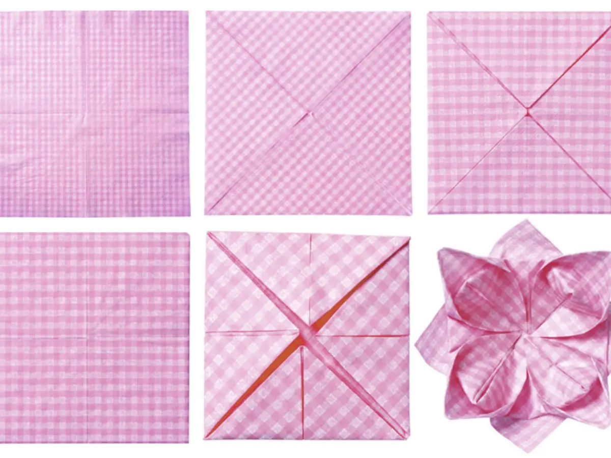 servietten falten ostern tischdeko osternest einfach fuer ostern basteln aus rosa serviette schritte
