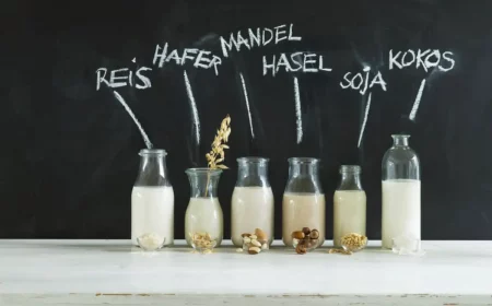 nicht tierische milch bessere milchalternative waehlen sechs flaschen mit pflanzmilch