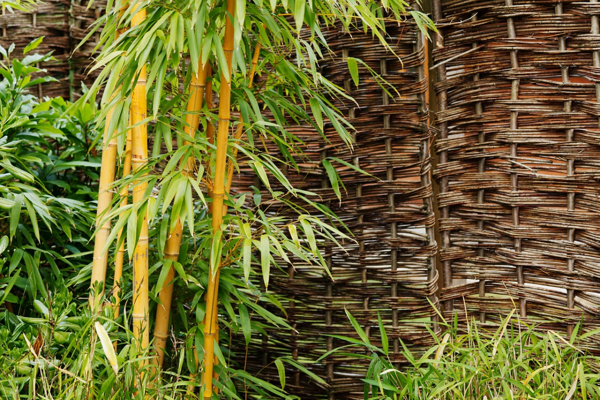 sichtschutz fuer terrasse bambus zaun
