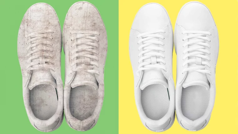 schuhe mit bleichmittel wieder weiß bekommen