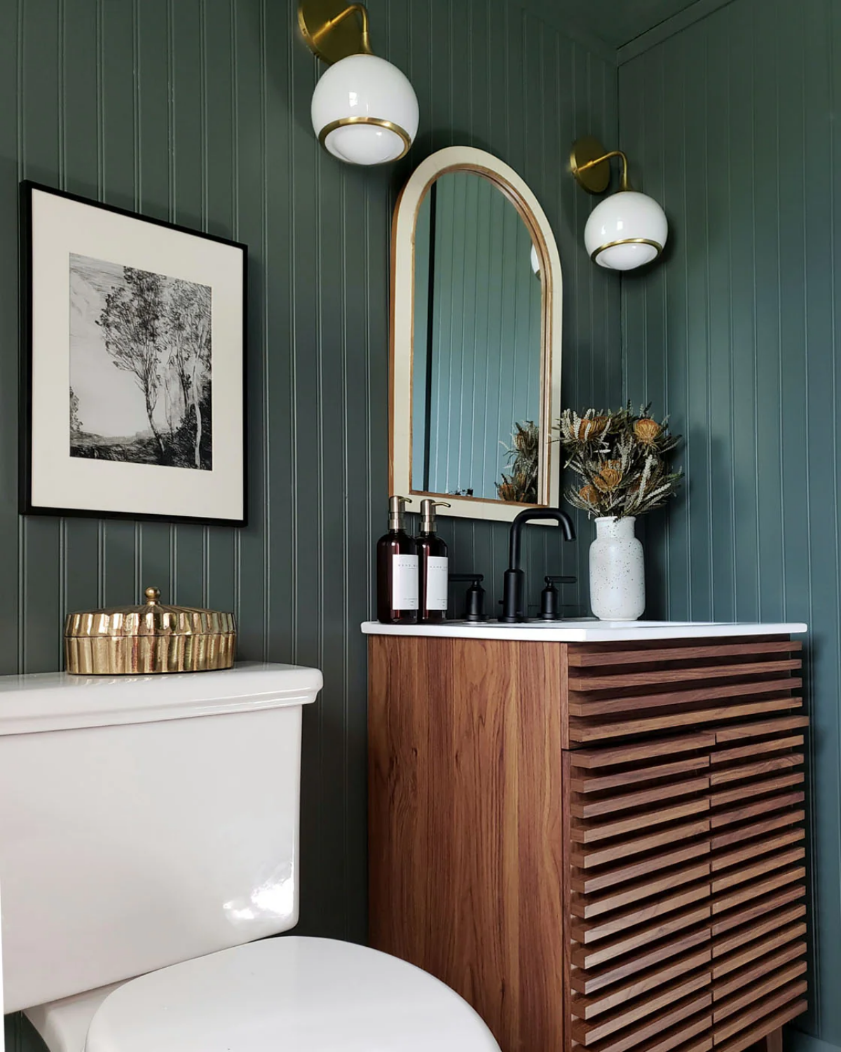 modern badezimmer dekorieren tipps mit grafikdruck