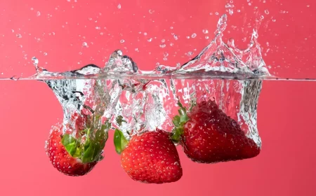 obst richtig waschen erdbeeren im wasser
