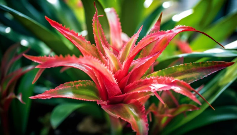 bromelien wann umtopfen bromeliaceae rote tropische pflanze