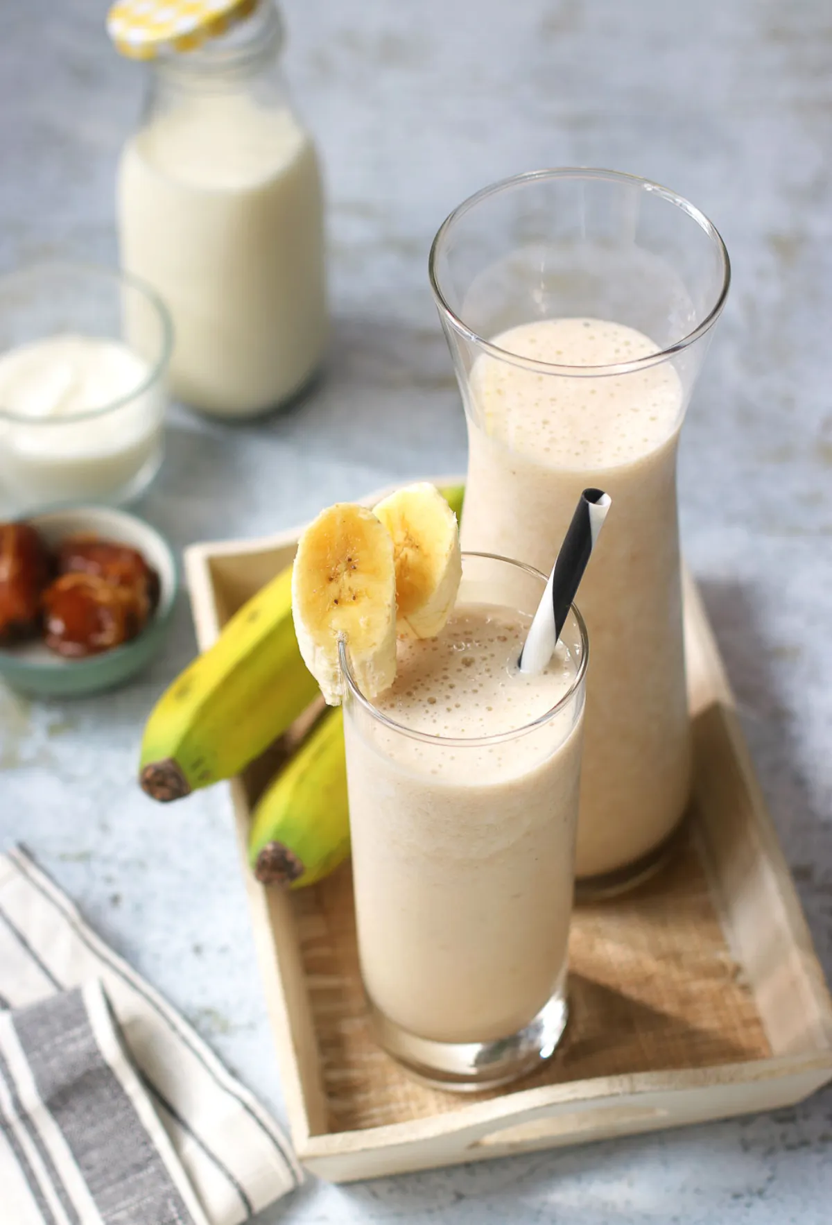 gesundes getränk frühstück bananen smoothie rezept