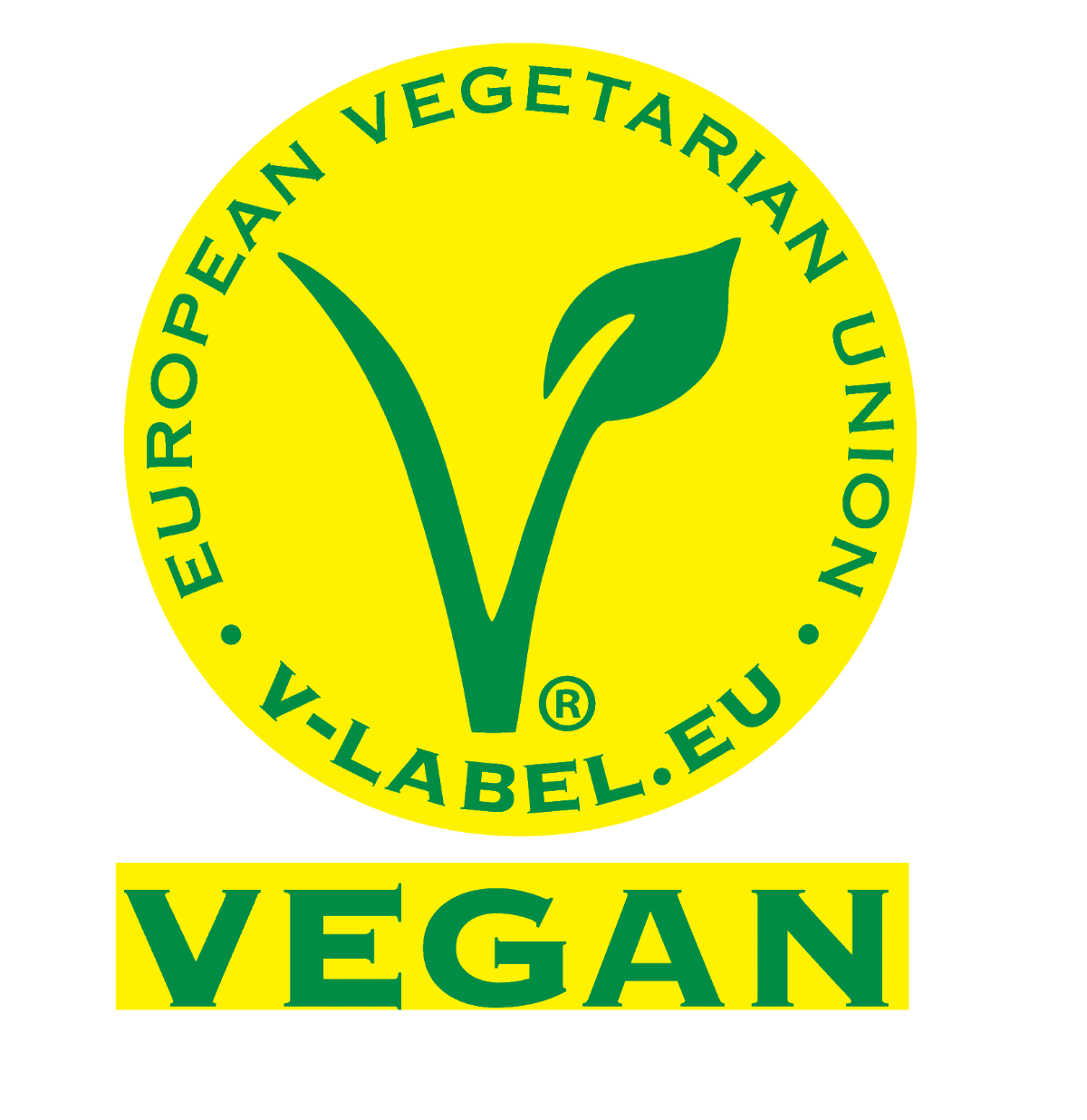 vegan etikett auf lebensmittelverpackungen