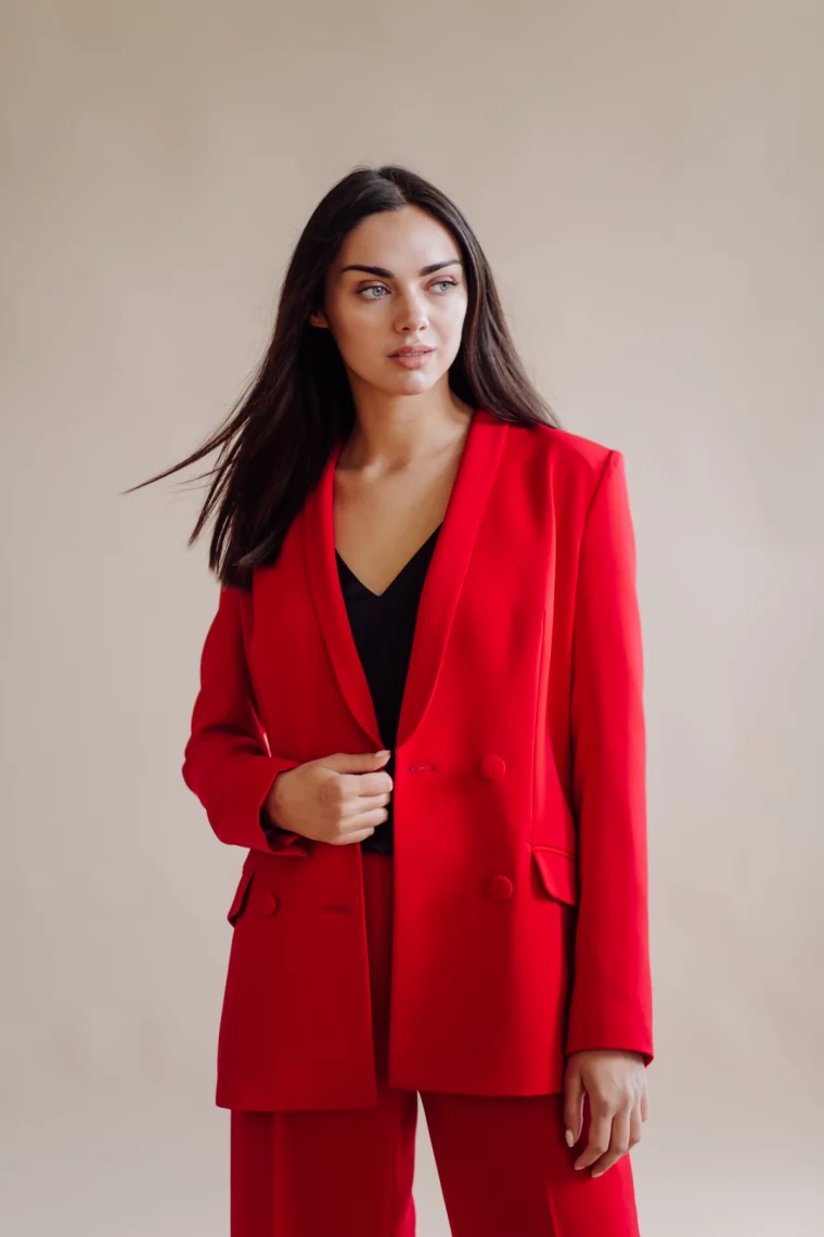 blazer 2023 mode damen blazerfarben rot herbst