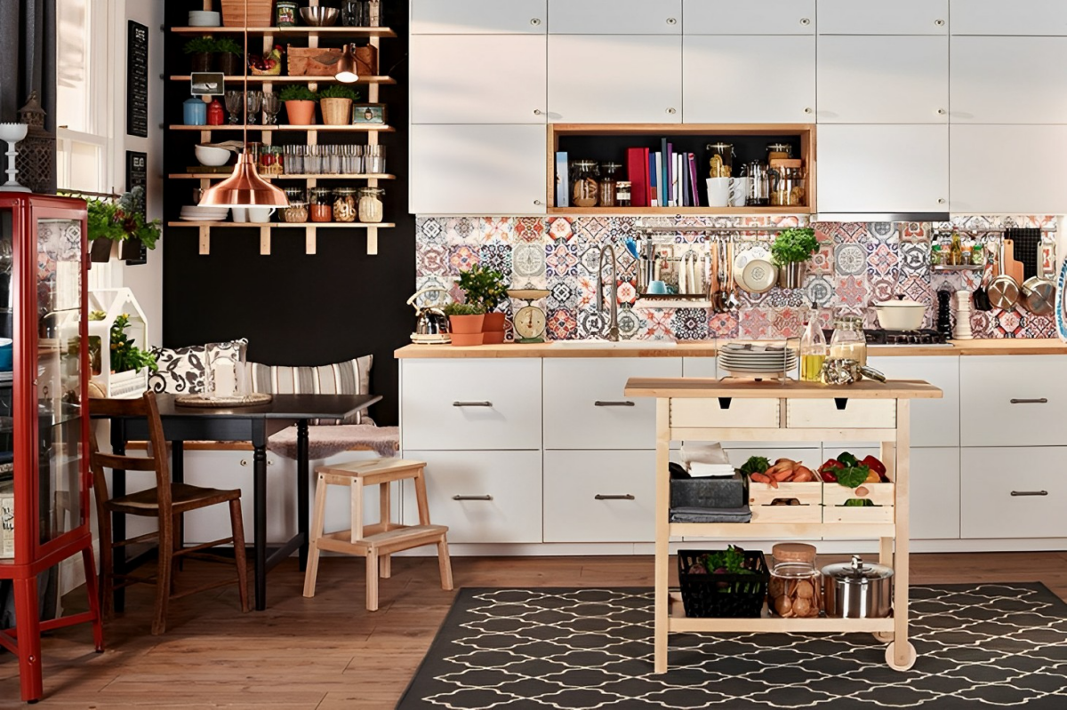 boho kueche mosaikfliesen