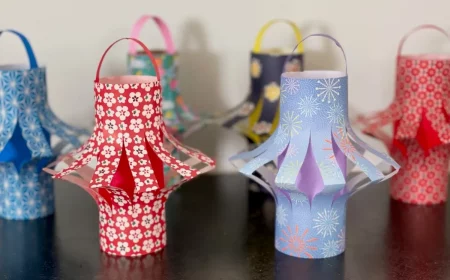 einfache laterne basteln aus papier schmuck für den weihnachtsbaum