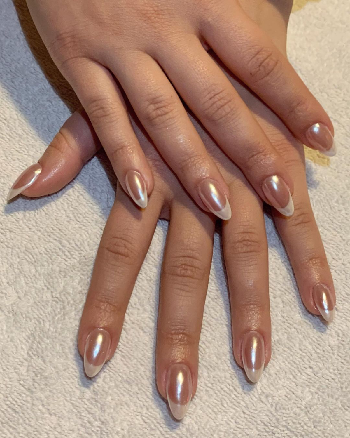 french manicure 2023 mua.mariam pearl french nails
