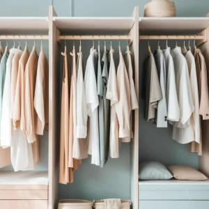 kleiderschrank reinigen und organisieren viele kleider die haengen