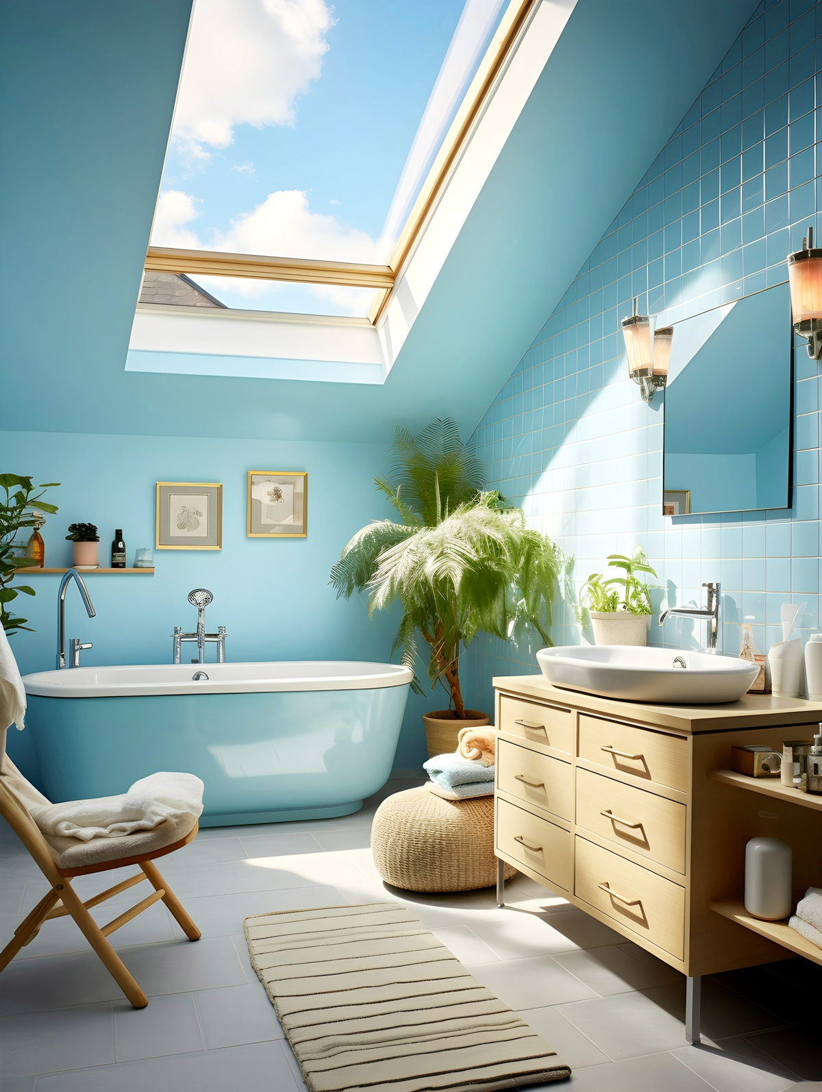badezimmer in blau gemuetliches baddesign badezimmergestaltung