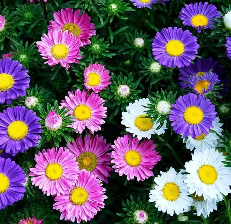 astern blumen vielfältig viele farben