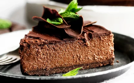dessert weihnachten veganer pfefferminz cheesecake mit dunkler schokolade