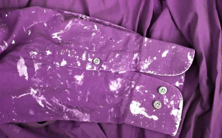 wie kriegt man malerfarbe aus den klamotten lila hemd mit weissen flecken aus wandfarbe