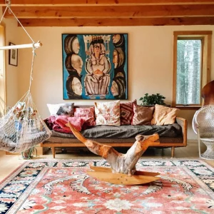 boho rustikal wohnzimmer