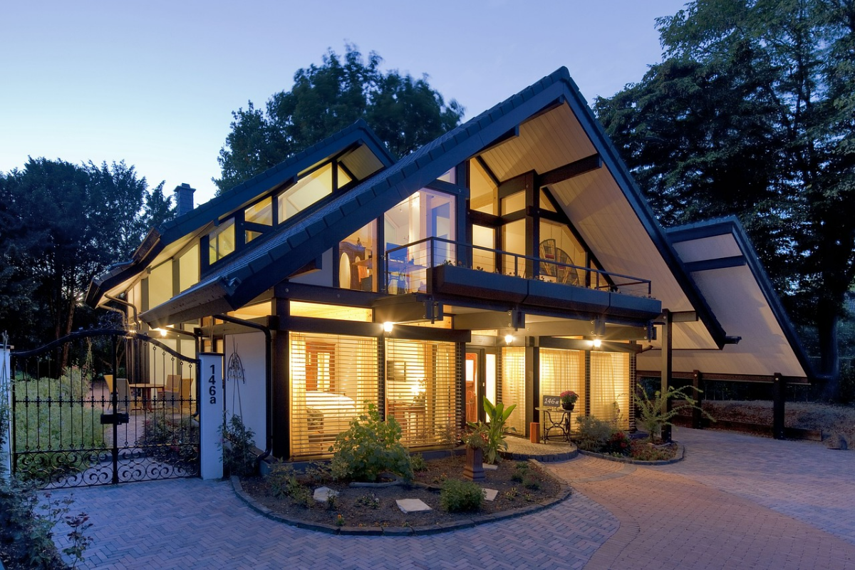 fertighaus modern nacht energieeffizientes zuhause