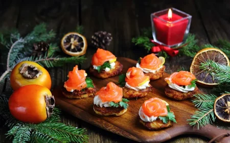 geräucherter lachs auf mini kartoffelpuffern vorspeisen rezept weihnachten