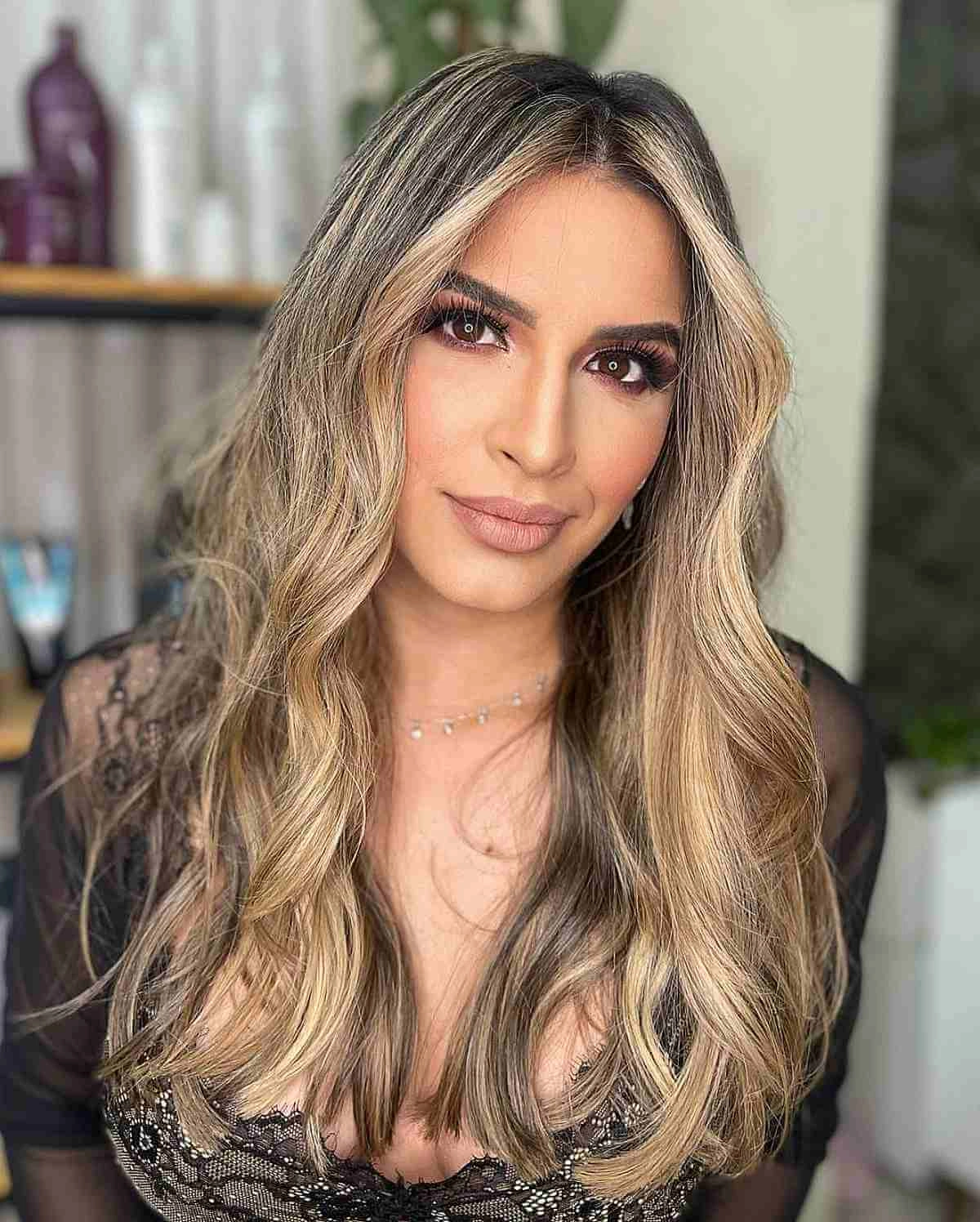 straehnchen braune haare balayage braun blond strahnen vorne nicolasbeautystudio