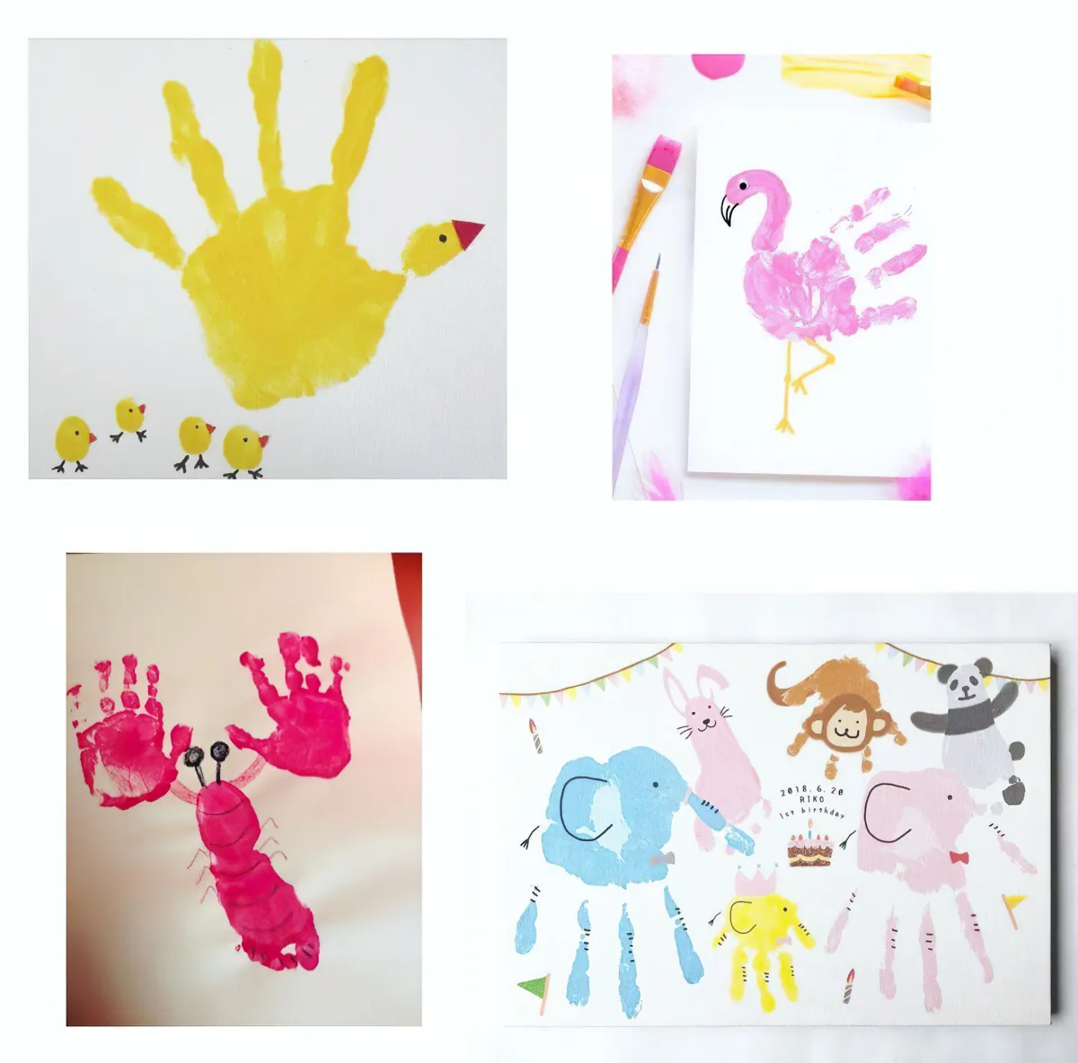 bilder gestalten mit handabdrücken ideen kindergarten tiere zeichnen