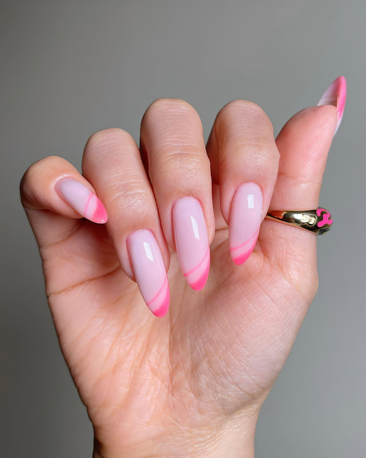 french nails farbig mandelnaegel lange maikuere rosa sansungnails