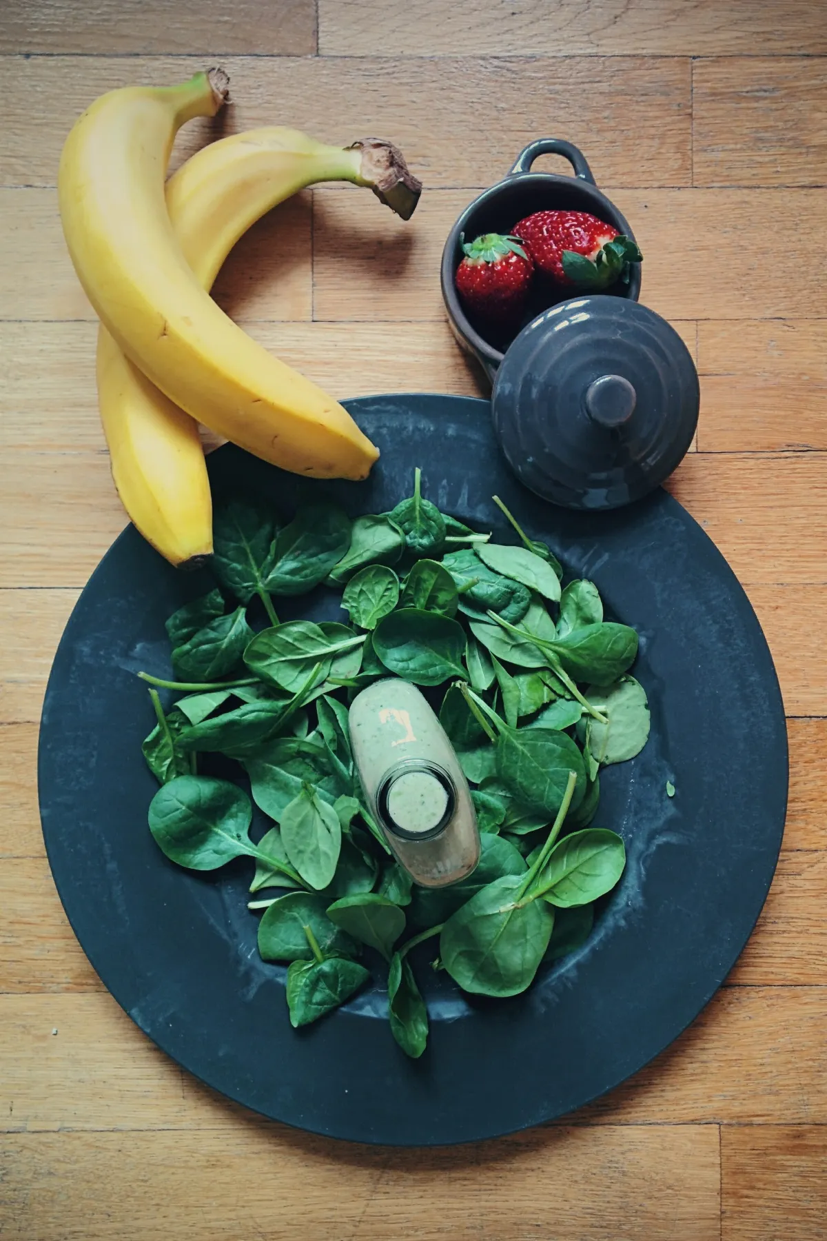 spinat bananen und erdbeeren