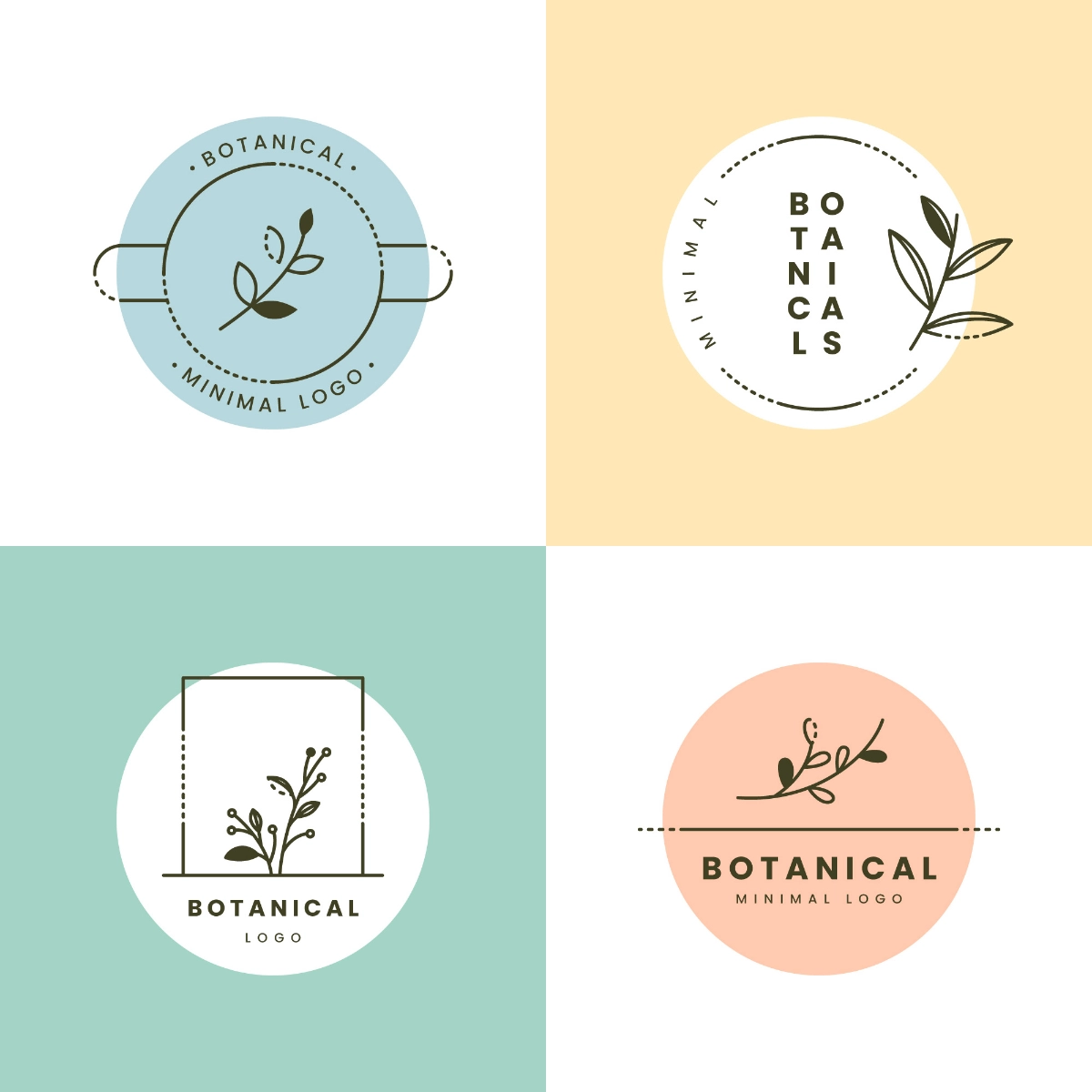 branding botanical logo marke tempalte