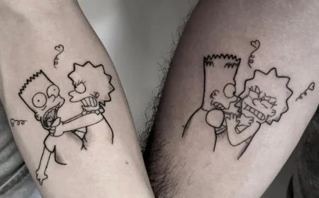 simpson family tattoos für geschwister funny design