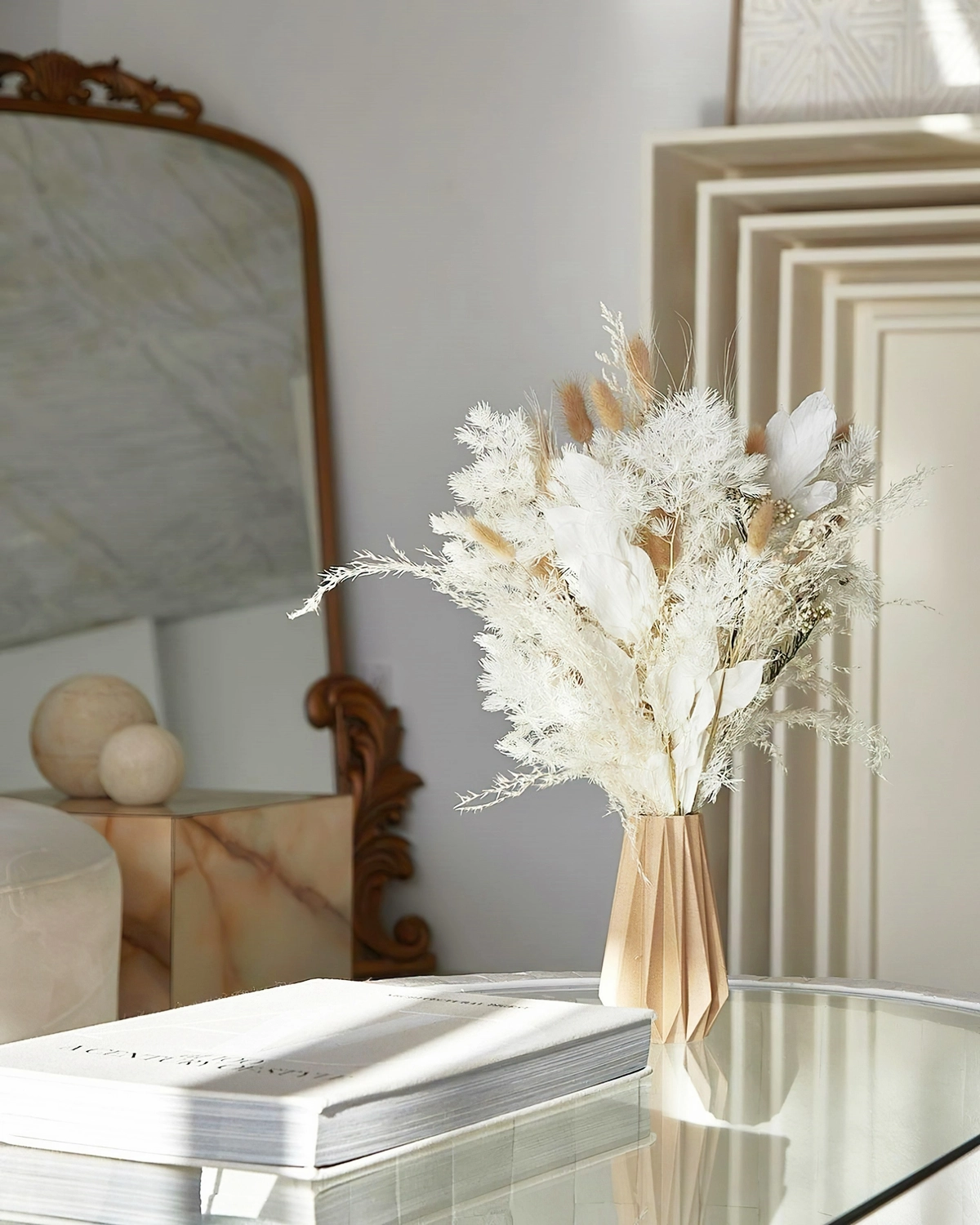 vase mit pampasgras arrangieren tischdeko zimmer forloveofpampas
