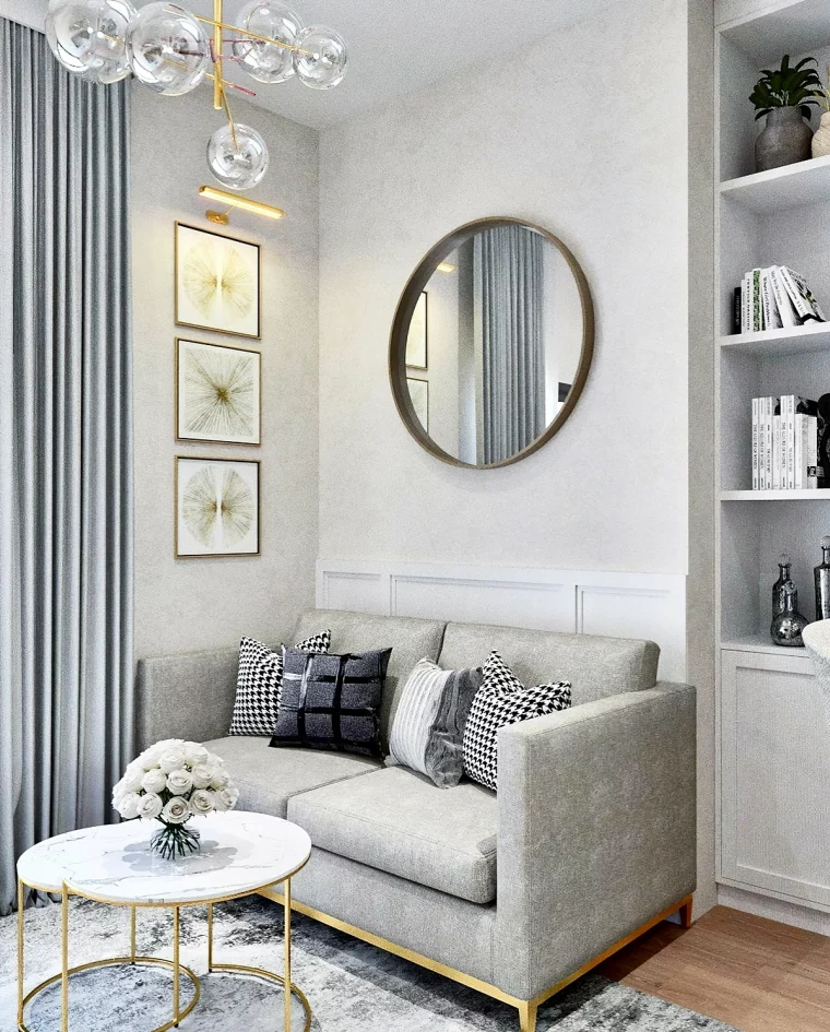 2 sitzer sofa in grau kleiner raum einrichten wanddeko ideen the livingroom