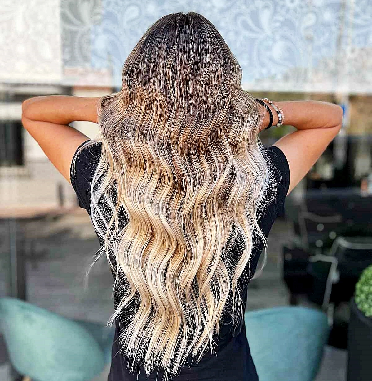 lange blonde haare ombre balayage aschblond