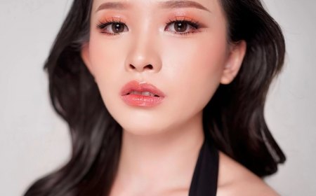 perfektes korean make up grosse augen schminke in pfirsisch farben suri makeupartist